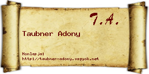 Taubner Adony névjegykártya